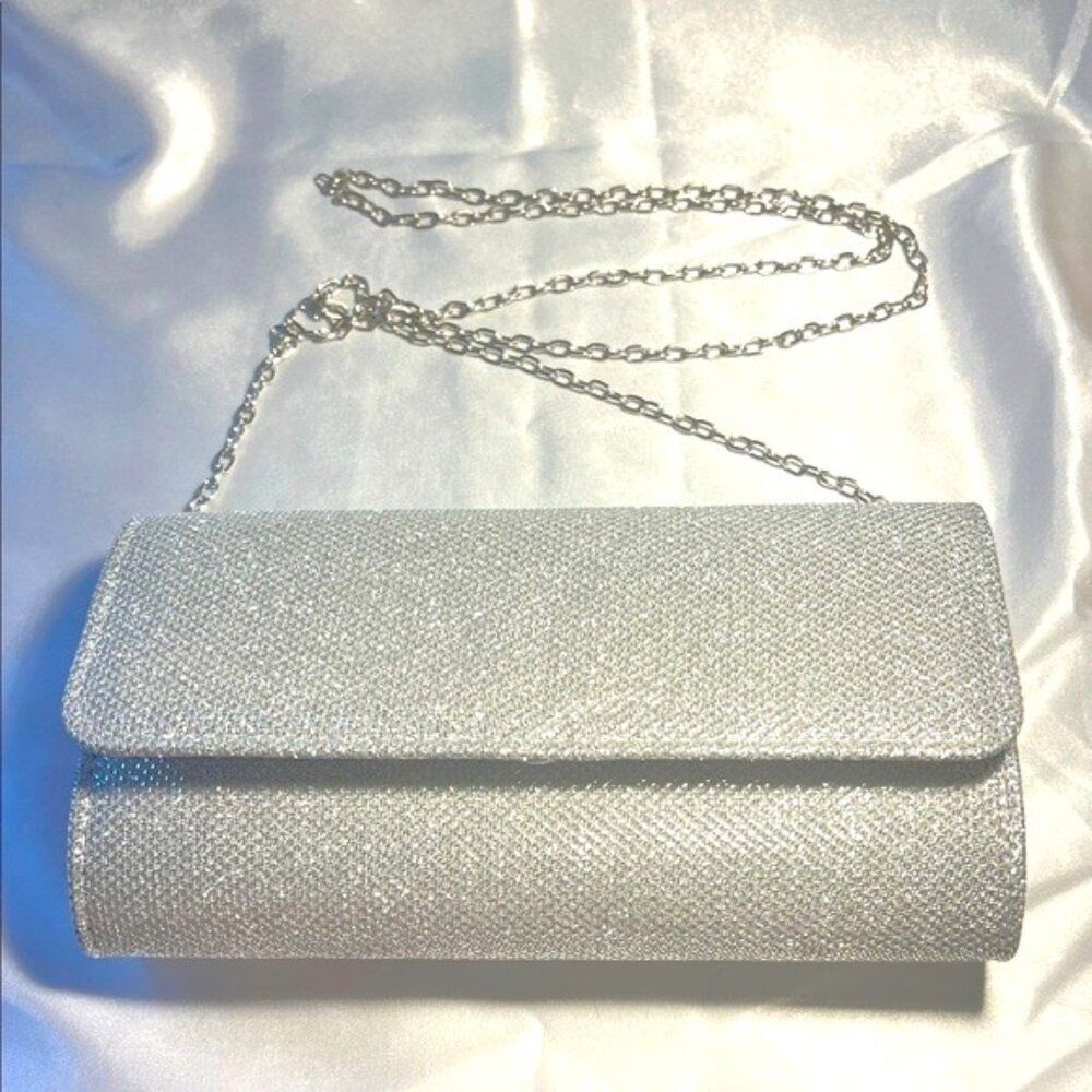 Shimmering Envelope Evening Bag Clutch Chain Shoulder Crossbody Bag - NWOT